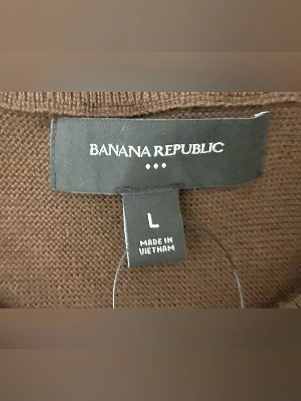 Banana Republic Sweater NWT Brown Striped Short Sleeve Mens L